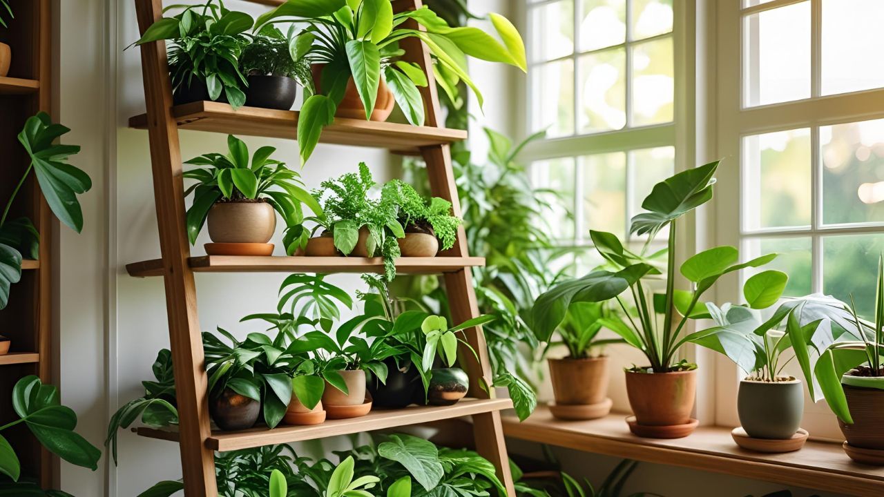 Tiered Ladder Plant Shelf
